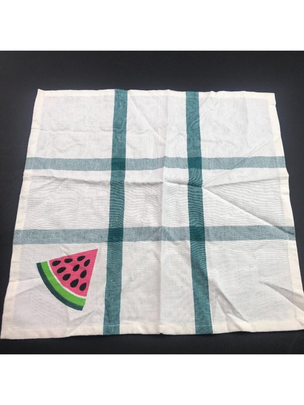 Watermelon Slice Summer Green Plaid Napkins Table Decoration Set Of 8